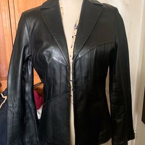 Vakko 90s 00s Y2K bell sleeve leather jacket